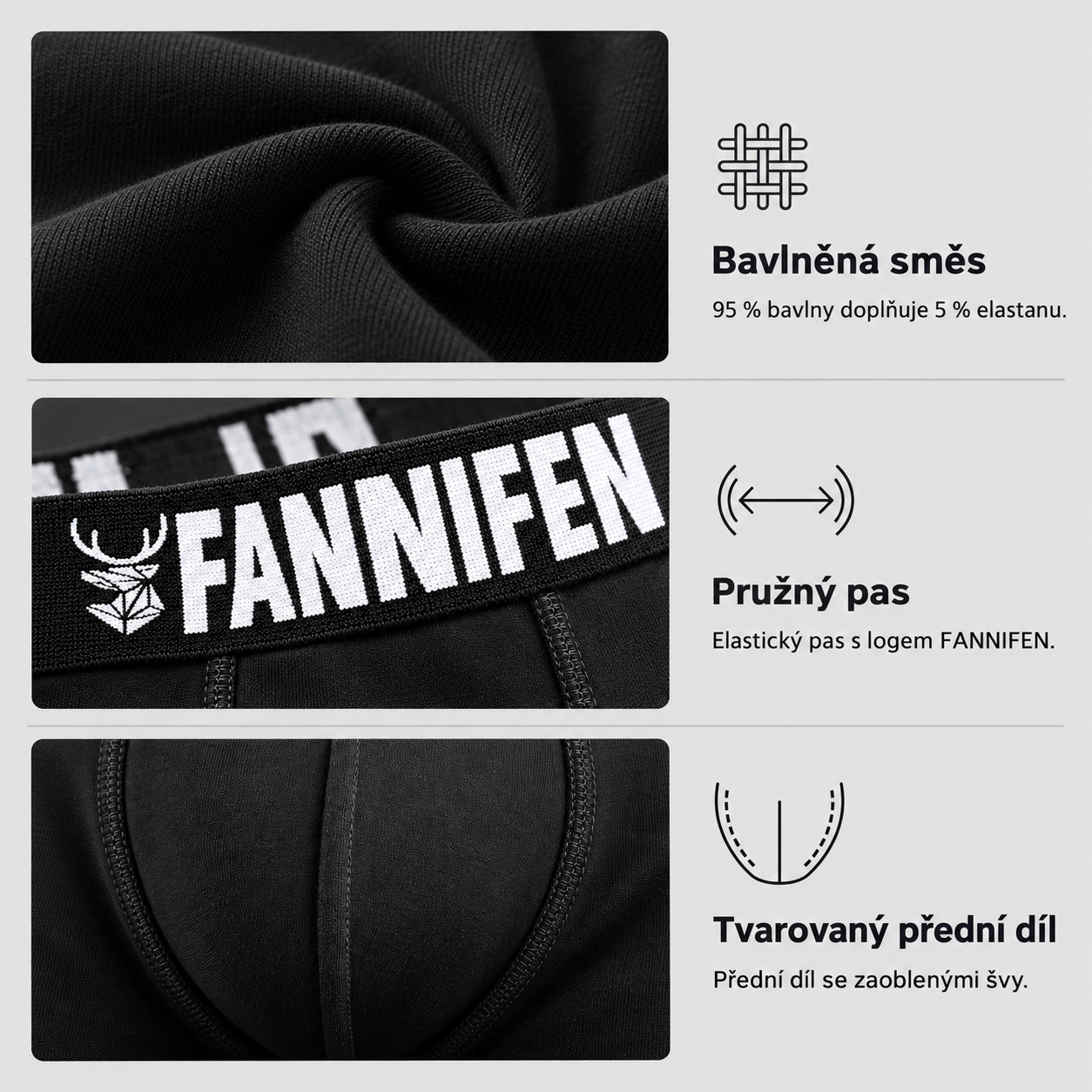 FANNIFEN G55450 – bavlněná směs, pružný pas a tvarovaný přední díl