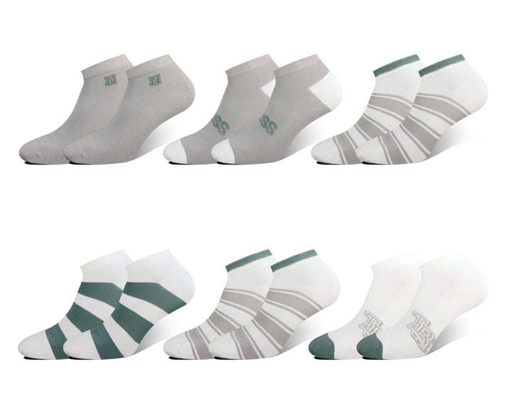 Men's ankle cotton breathable light socks HCM6334 6 pairs