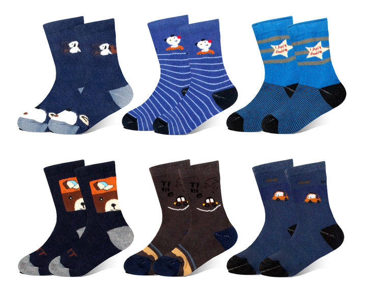 Children's cotton comfortable breathable cool everyday thermal socks QM506 6 pairs