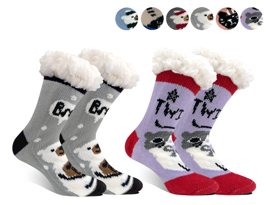 Children's thermal socks ANIMALS CW203 2 pairs