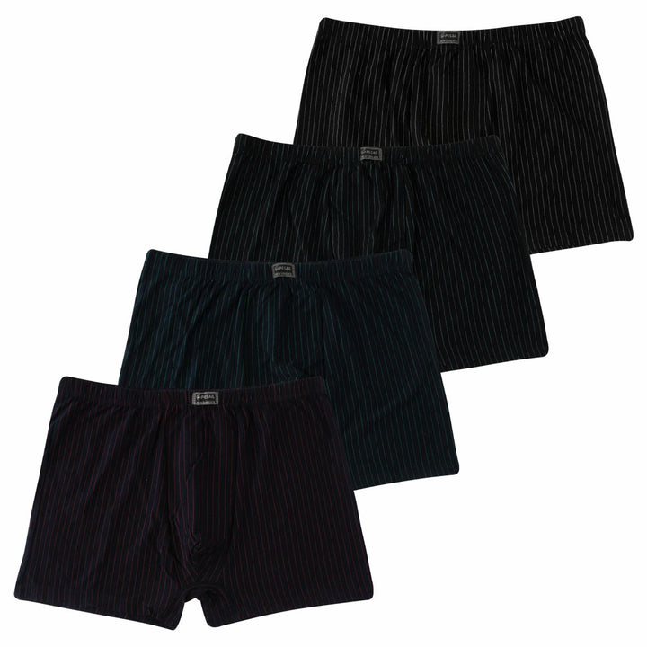 Men's classic lounge stretch loose boxer shorts PE-337+1 4 pieces per pack