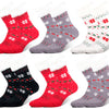 Damen-Thermosocken mit Fellbesatz, weich und bequem, Winterdesign, FK8203, 3 Paar pro Packung