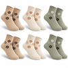 Women’s Floral Ankle Socks Soft & Breathable SLK206B – 6 Pairs