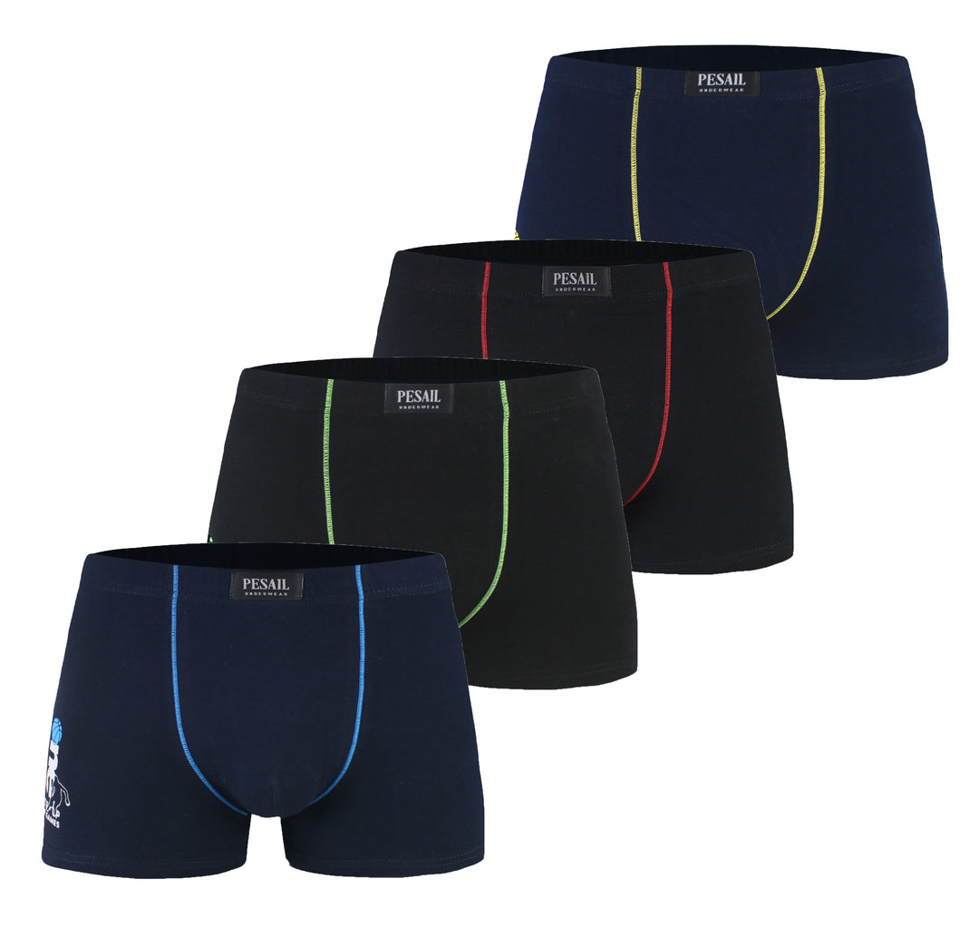 TEEN sports classic flexible cotton boxer shorts U5152 - 4 pieces per pack