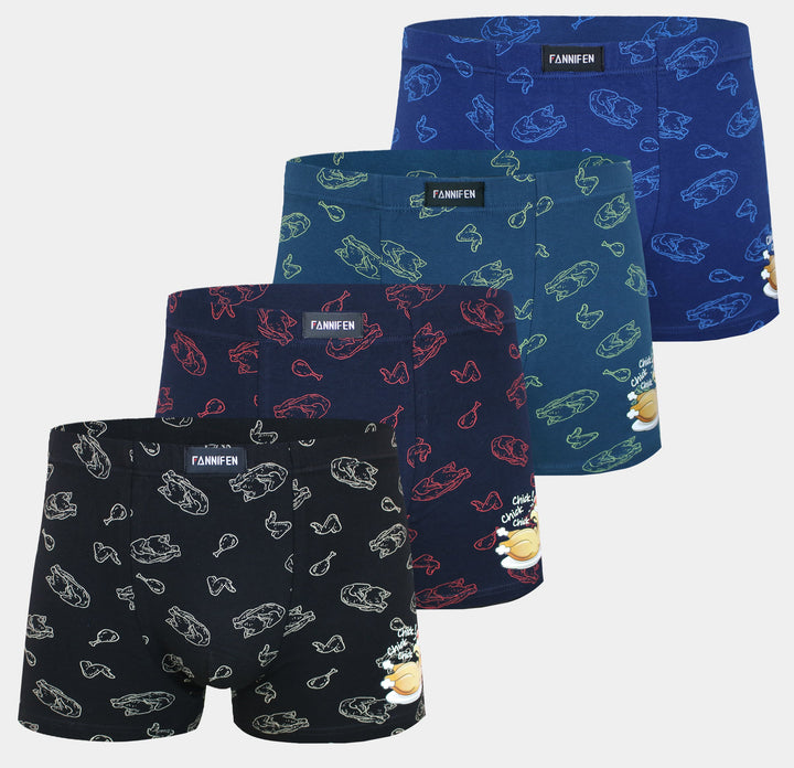 Men's cotton boxer shorts CHICKEN G5118 - 4 pieces in a pack