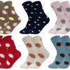 Damen-Thermosocken mit Polka-Dots, XLFH5078, 6 Paar