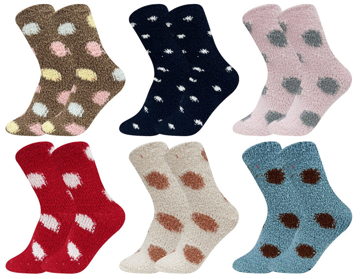 Women's polka dot thermal socks XLFH5078 6 pairs