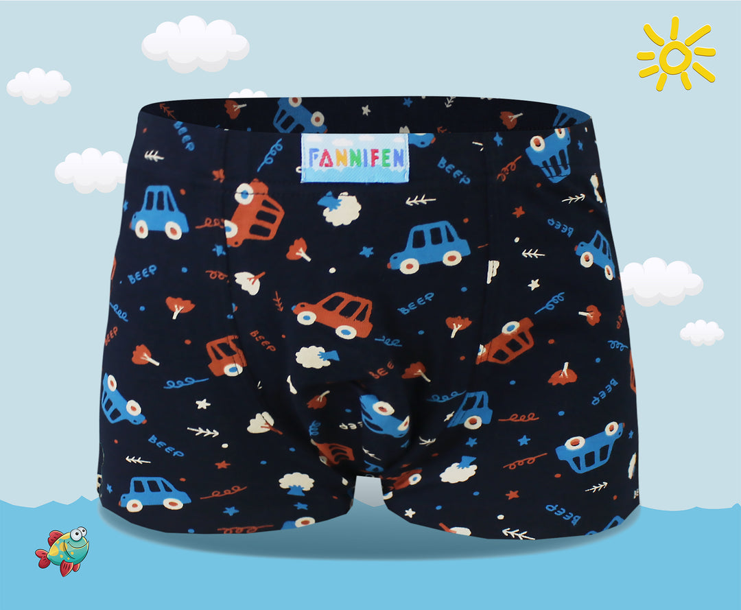 Boys' sport daily colorful boxer shorts Car PE-XQ5154 4 pieces per pack