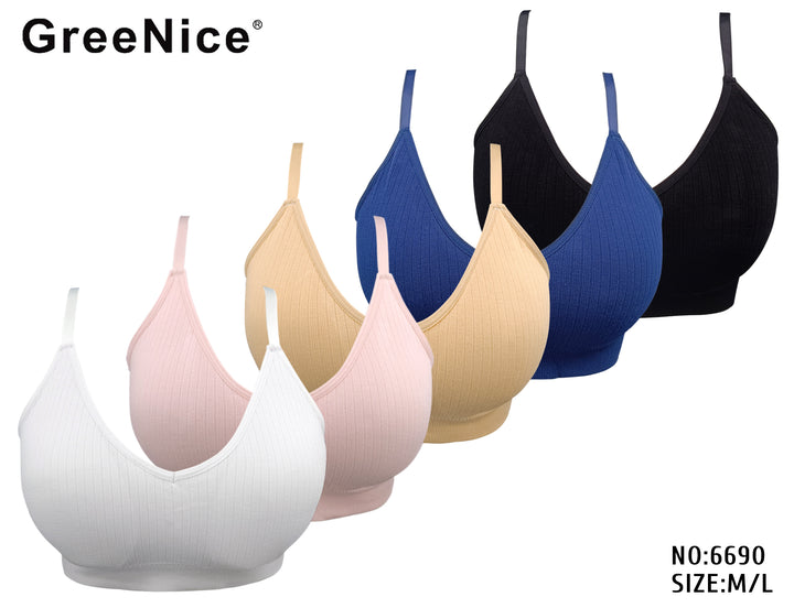 Comfortable Seamless Full Coverage Non-Padded Bra without Underwire GREE-6690 - 2 pcs