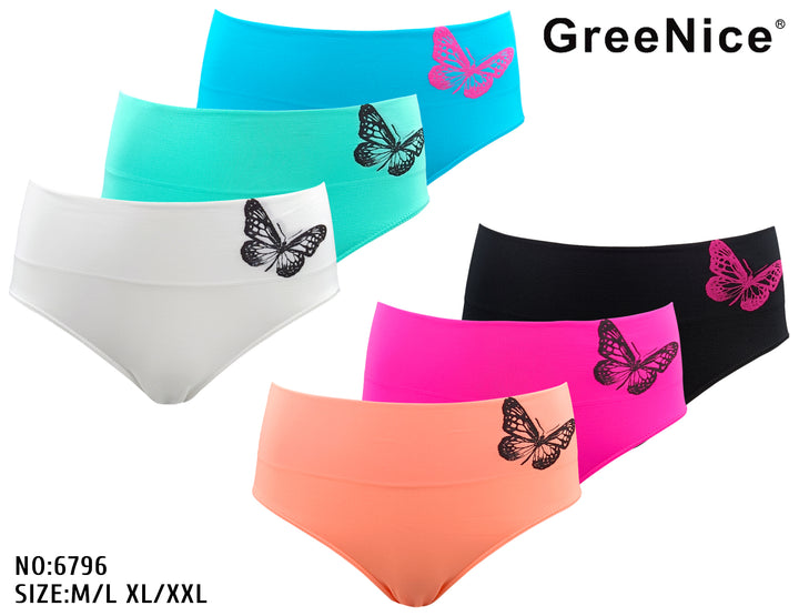 Seamless panties MOTÝL GREE-6796 - 3 pieces per pack