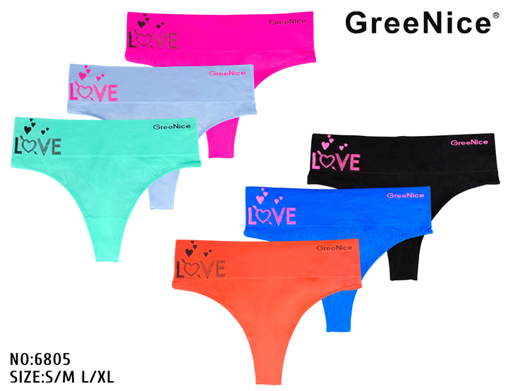 Seamless thongs GREE-6805 - 3 pieces per pack