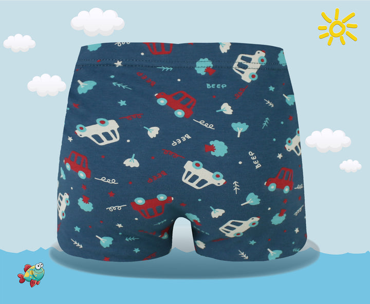 Boys' sport daily colorful boxer shorts Car PE-XQ5154 4 pieces per pack