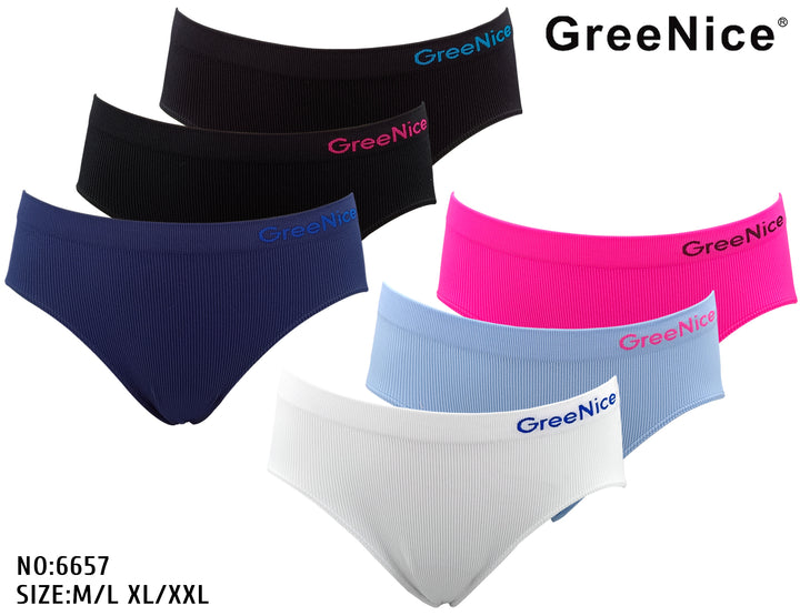 Women's seamless cute comfortable flexible panties GREE-6657 - 3 pieces per pack