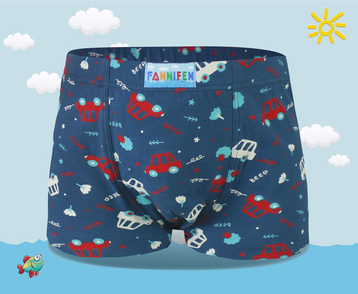 Boys' sport daily colorful boxer shorts Car PE-XQ5154 4 pieces per pack