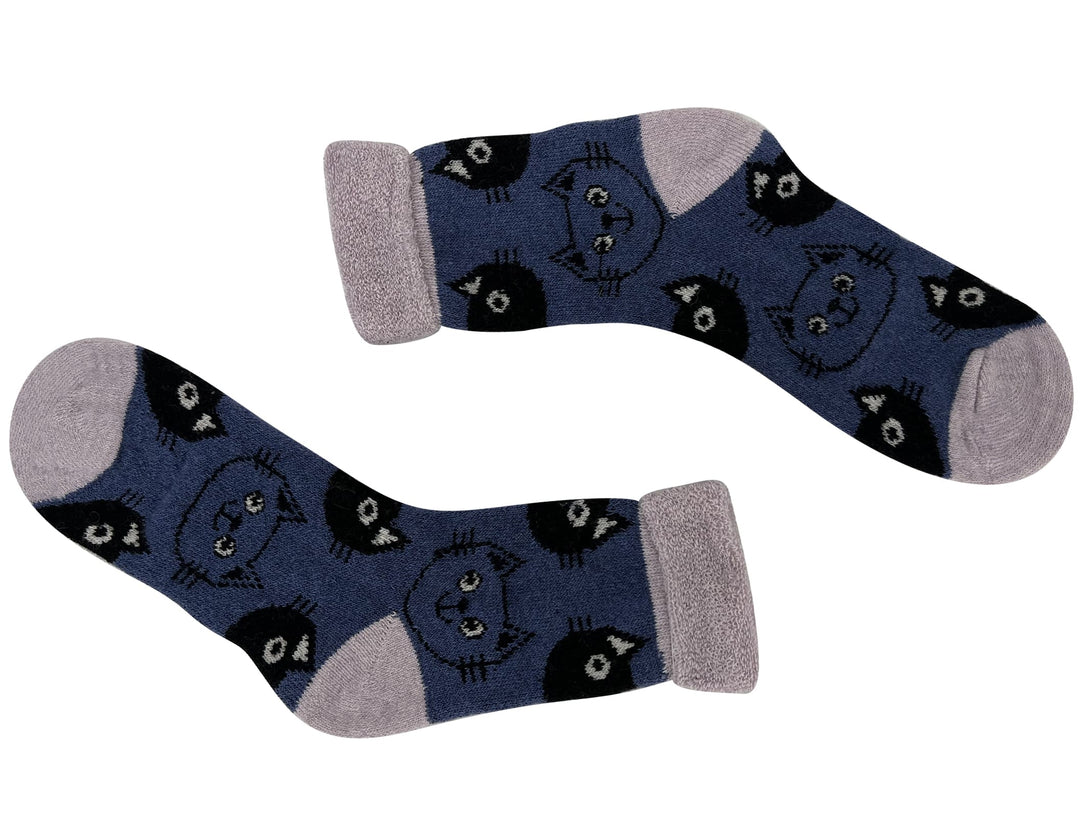 Women's woolen thermal socks Cats YZ30 4 pairs