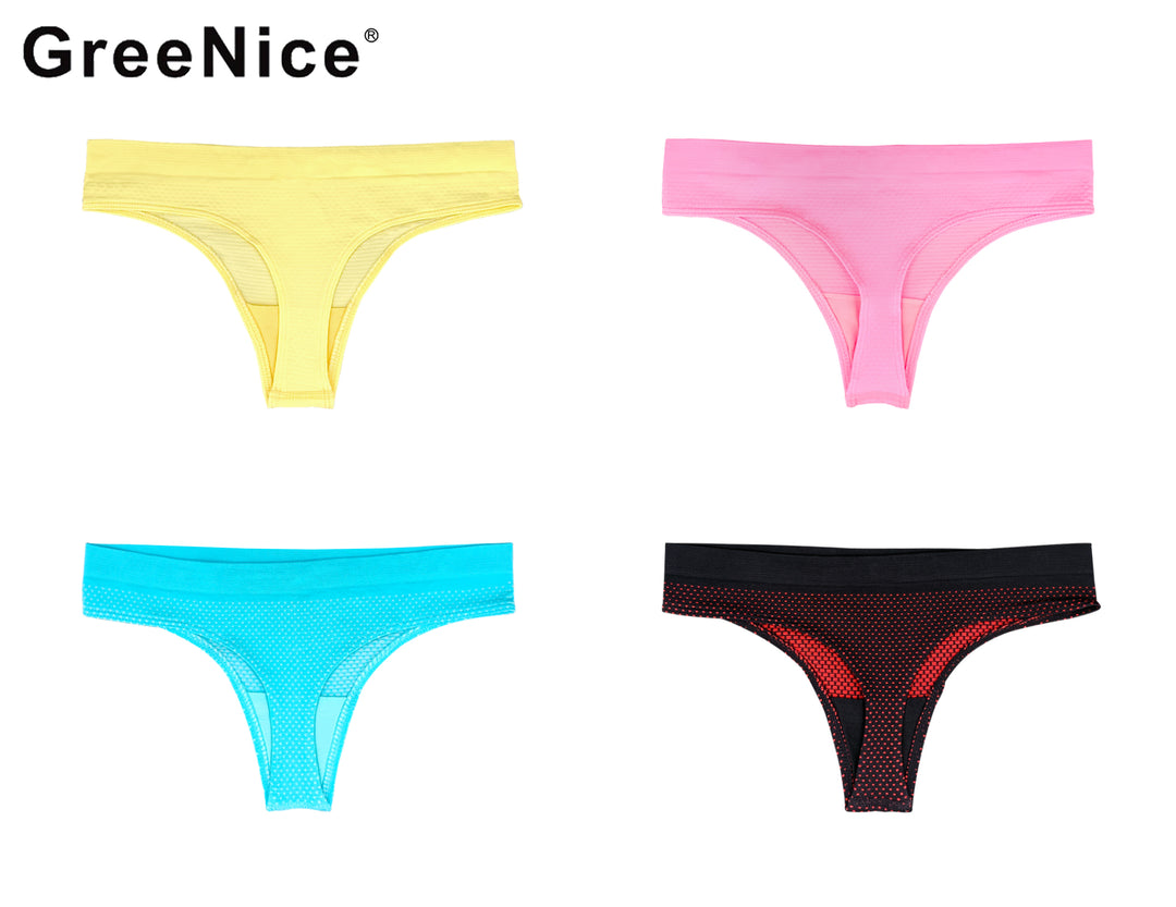 Seamless single-color thongs GREE-6780 - 3 pieces per pack