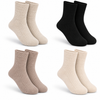 Warme gerippte Damen-Crew-Socken aus weichem Stretch-Strick YMX513 - 4 Paar