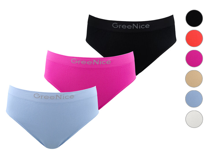 Seamless solid-colored panties GREE-6766 - 3 pcs in a pack