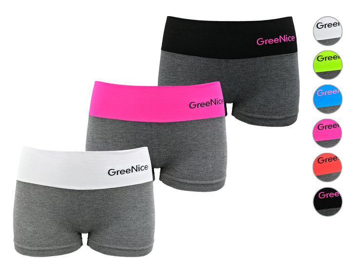Women's seamless comfortable breathable light soft boxer shorts GREE-3886 - 3 pieces per pack