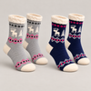 Women’s Christmas Thermal Wool Blend Grip Socks with Fluffy Cuffs WW057-2 Pairs