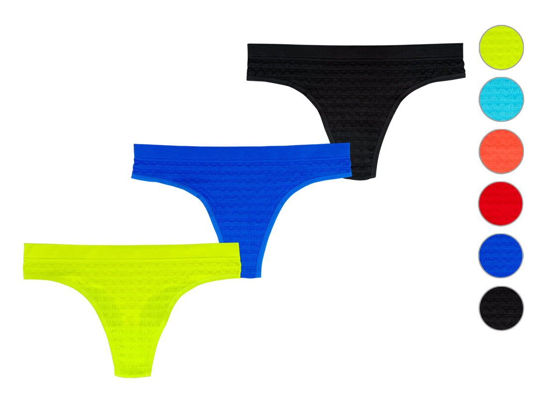 Seamless single-color comfortable soft thongs GREE-6736 - 3 pieces per pack
