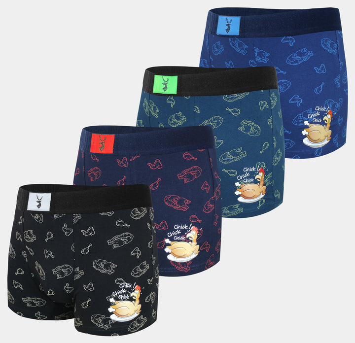 Men's cotton boxers CHICKEN G5118A - 4 pcs in a pack