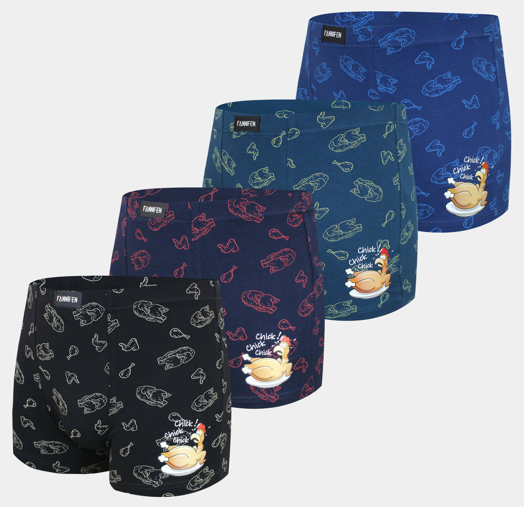 Men's cotton boxer shorts CHICKEN G5118 - 4 pieces in a pack