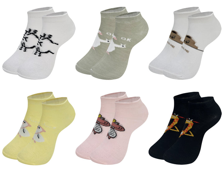 Girls' cheerful socks Animals QW2022 6 pairs