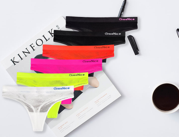 Women's seamless thongs GREE-6563 - 3 pieces per pack