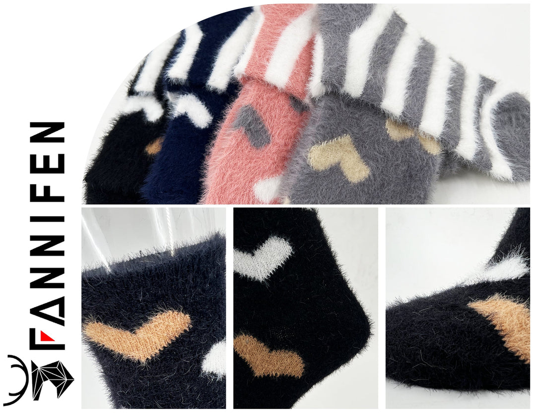 Women's furry thermal socks H5806 4 pairs