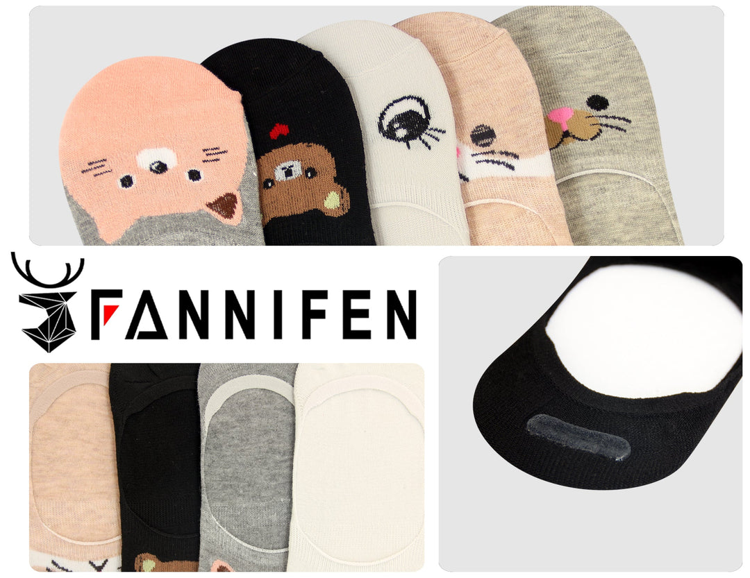 Women's invisible socks with animal design ZJS-33202 3 pairs