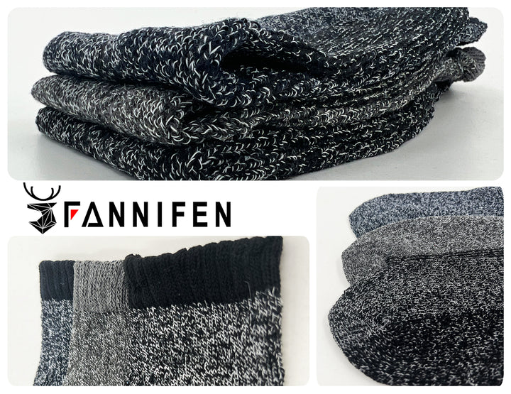 Men's wool hiking socks thermal warm crew winter boot socks CXM02 4 pairs