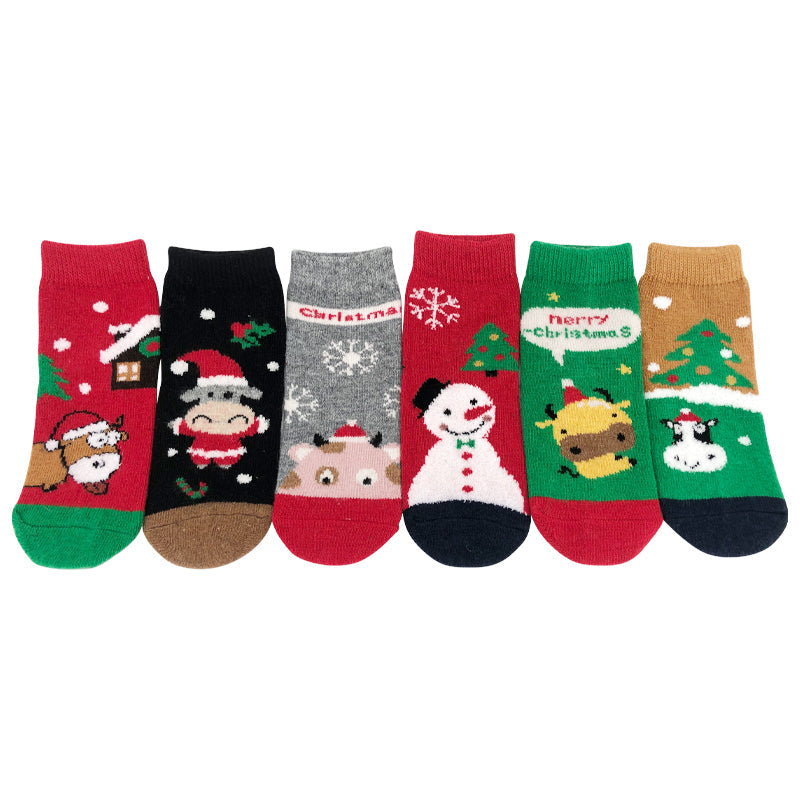 Mystery Box: Children's Christmas thermal socks QH01 6 pairs