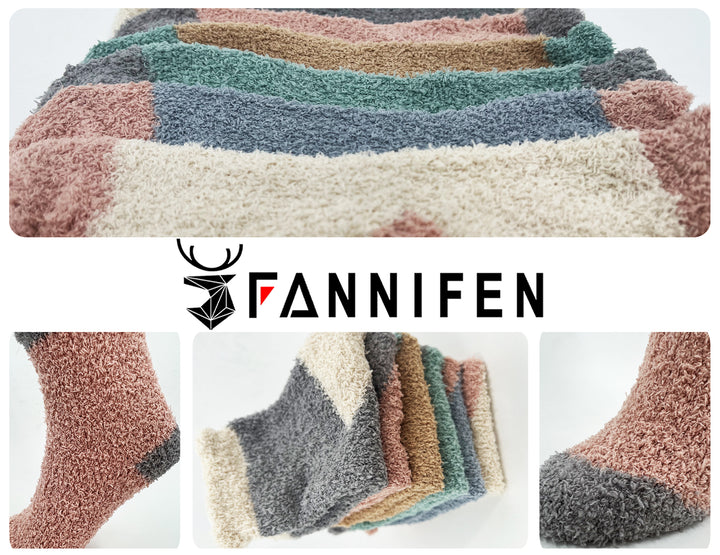 Women's Fluffy Thermal Slipper Ultra Soft Christmas Winter Non Skid Socks DW9804 4 pairs