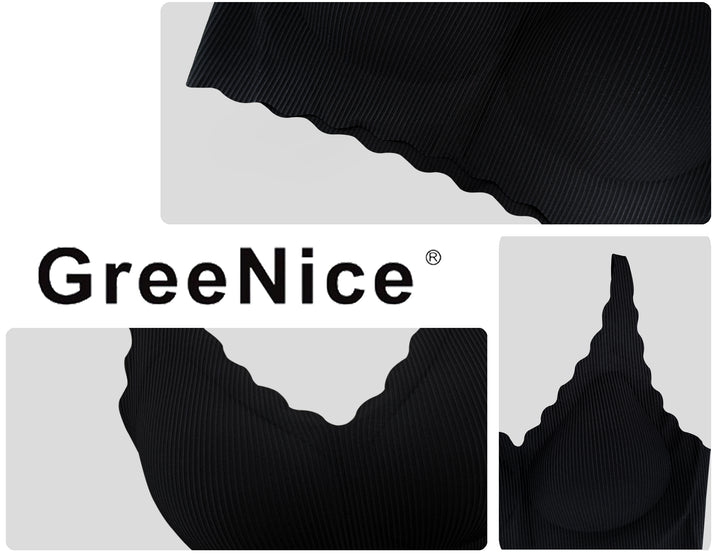 Seamless Pad-Removeable Wire Free Adjustable Ice-Silk Fabric Breathable Elasticity Everyday Bra GREE-9523Z