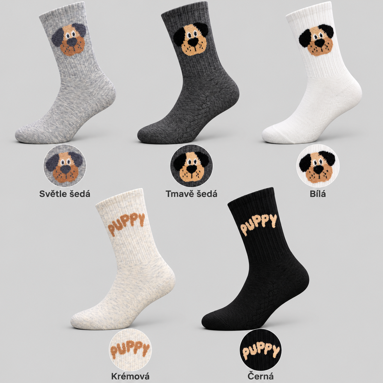 MX653 women's thermal puppy socks colors