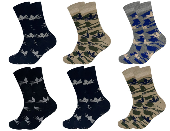 Men's cheerful socks Leaves NY105 6 pairs