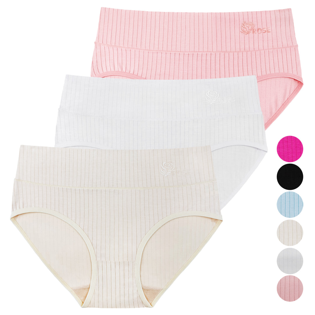 Women's high-waisted bamboo classic smooth panties RM0036 - 3 pieces in a pack