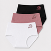 Gerippte Damen-Slips mit hoher Taille und Print RM0052 – 3 Stück pro Packung