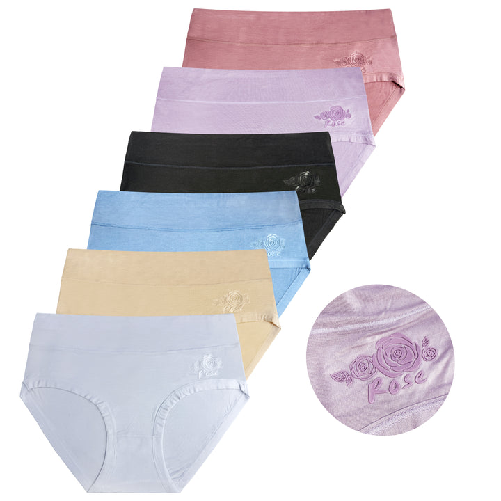 Women's high-waisted ROSE smooth breathable panties RM0054 - 3 pieces in a pack
