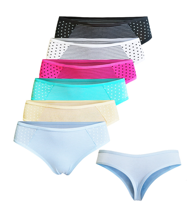 Women's thong STRIPES & DOTS YW4123 3pcs