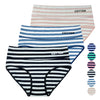 Women's high-waisted cotton panties Colored fabric strips YW4171 - 3 pcs in a pack