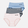 FANNIFEN Damen-Baumwollslips mit Streifen und hoher Taille YW4171 – 3 Stück pro Packung