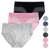 Women's high-waisted cotton panties YW4263 - 3 pcs in a pack