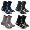 Warme gerippte Herrensocken mit Rundstrickbund und Kontraststreifen BTT-363 - 4 Paar