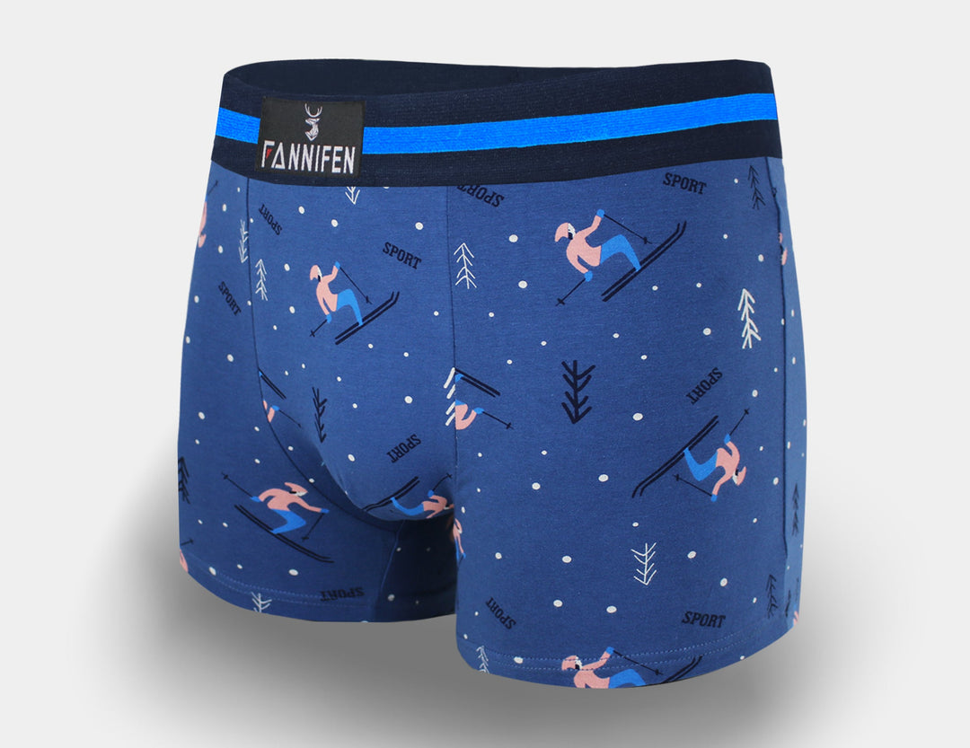 Men's cotton boxer briefs SKIING G5117A - 4 pcs in a pack