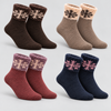 Women’s Christmas Thermal Socks with Fuzzy Snowflake Cuffs LY209-4 Pairs