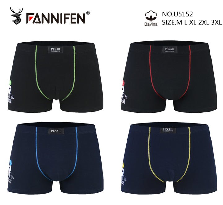 TEEN sports classic flexible cotton boxer shorts U5152 - 4 pieces per pack