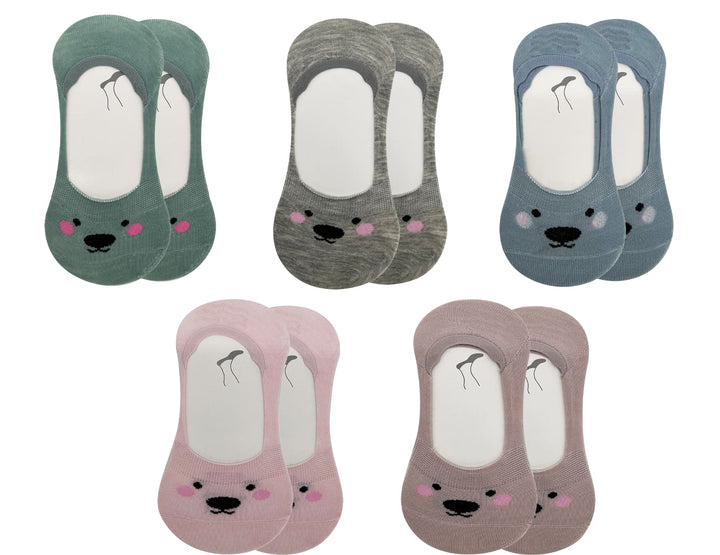 Women's invisible bamboo socks ZU01A 5 pairs