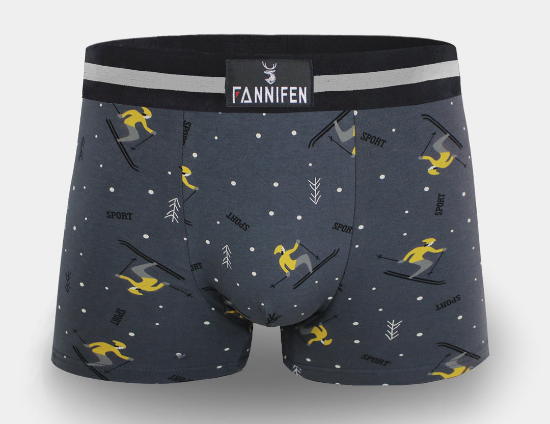 Men's cotton boxer briefs SKIING G5117A - 4 pcs in a pack